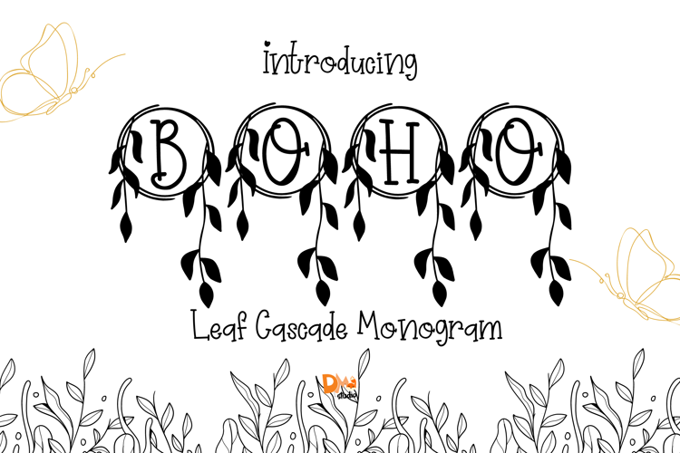 Leaf Cascade Monogram Font website image