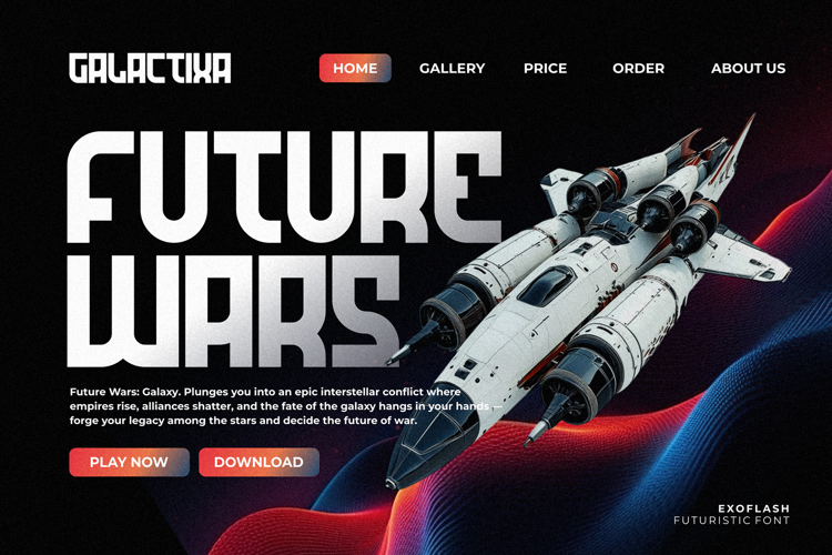 Exoflash Font website image