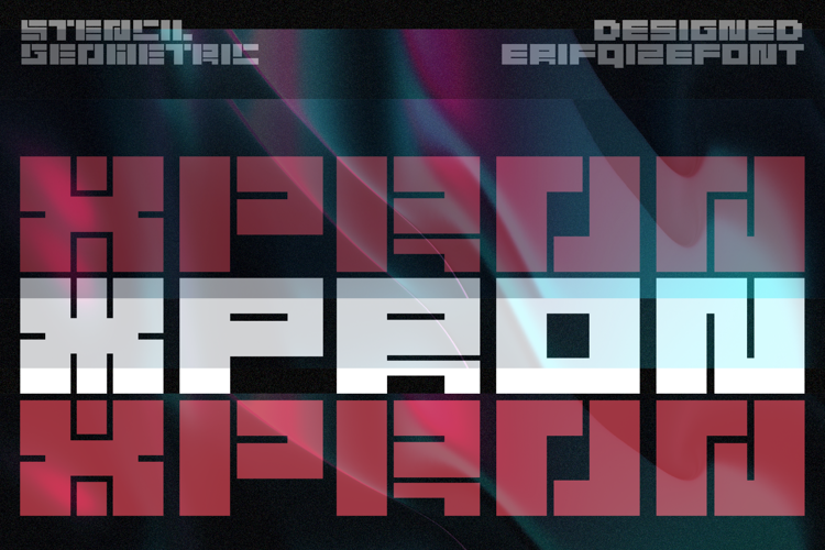 Xpron STENCIL Geo Font website image