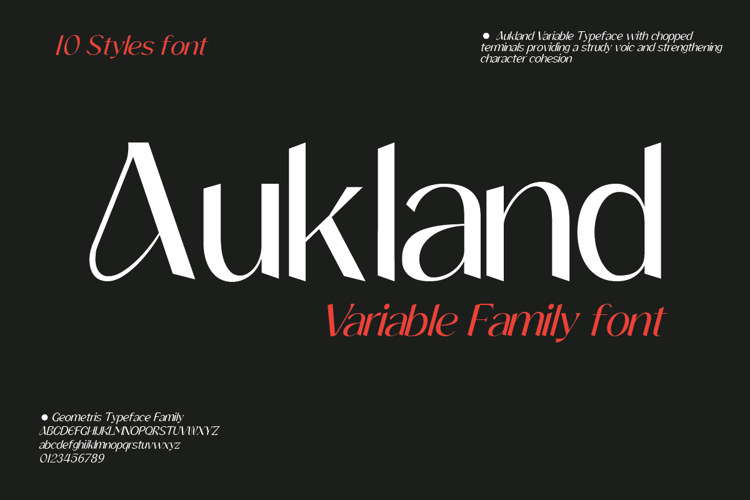Auckland Variable Font website image