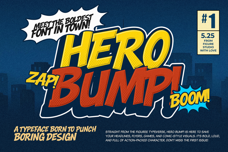 Hero Bump Font website image
