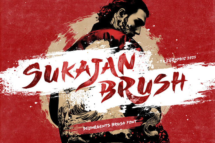 Sukajan Brush Font website image