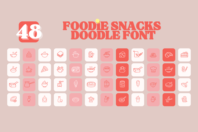 Foodie Snacks Doodle Font website image