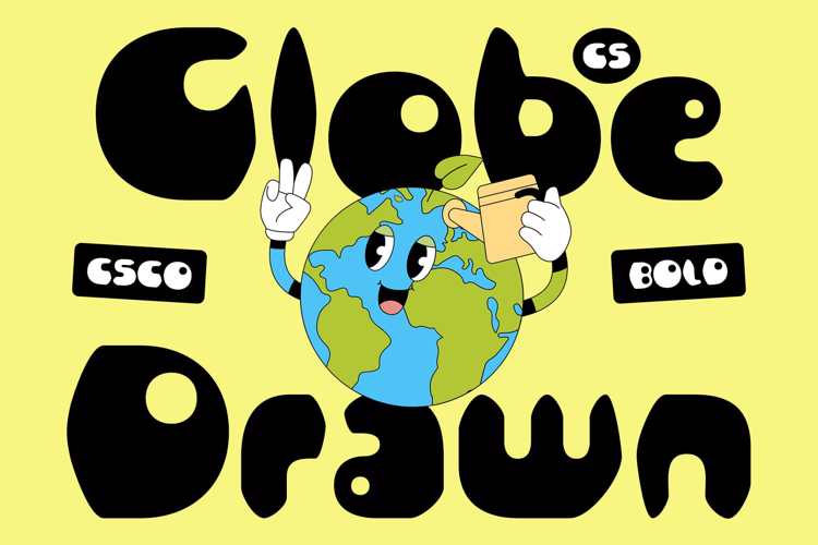 CS Globe Drawn Font website image