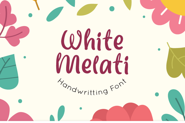 White Melati Font website image