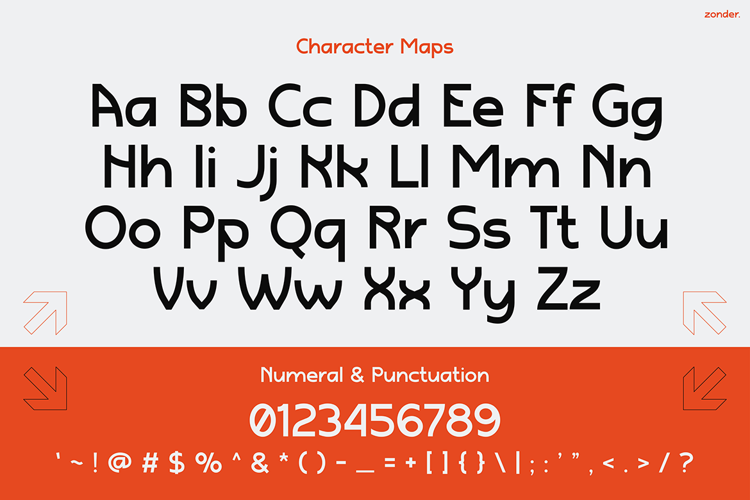 ZONDER Font website image