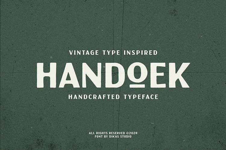 Handoek Font website image