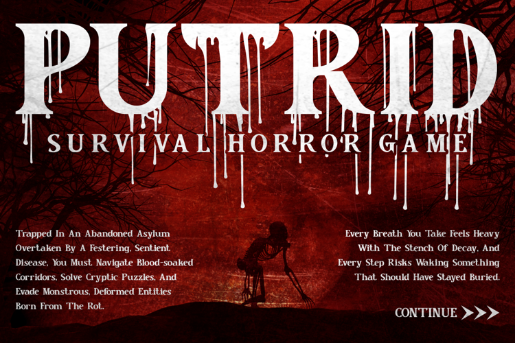 Crimson Horror Font website image