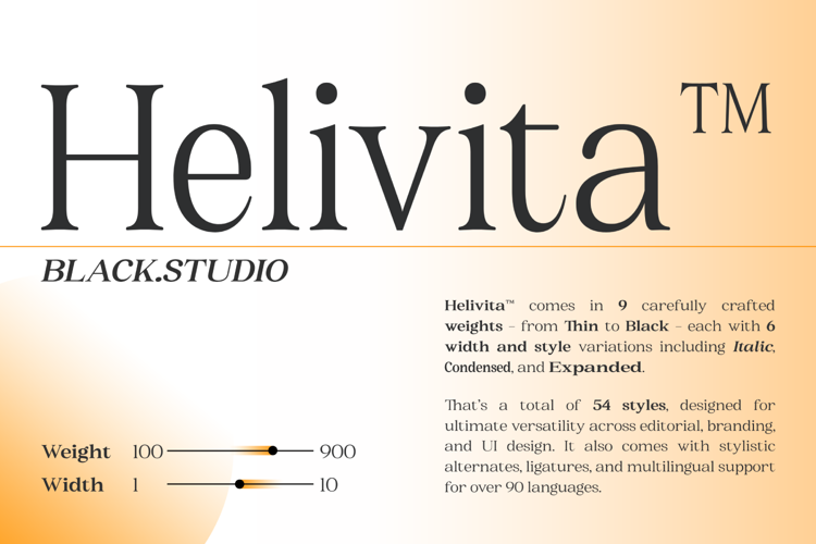 BS Helivita Font website image
