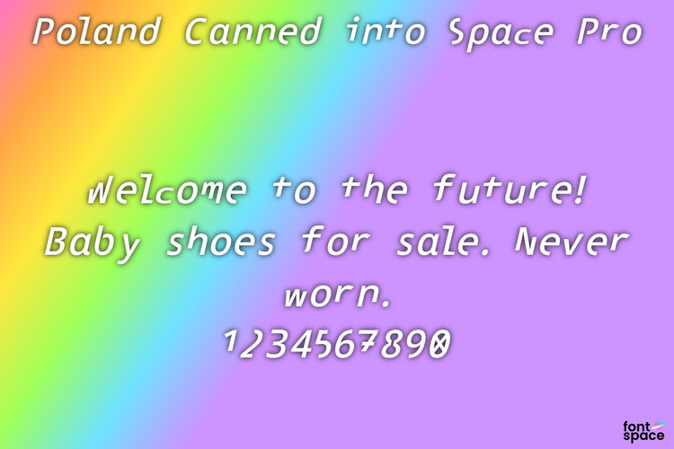 Poland Canned into Space Pro Font website image