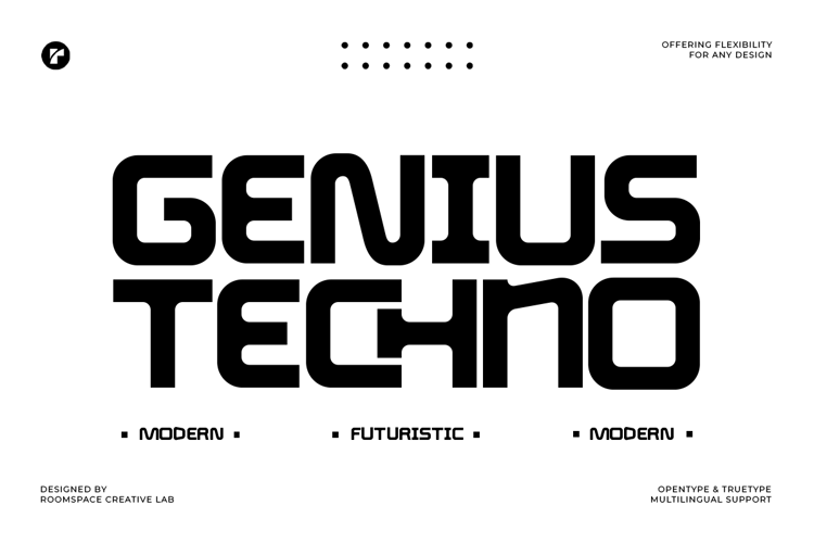 Genius Techno Font website image