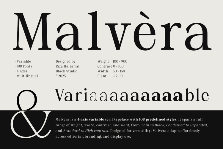 Malvera Font website image