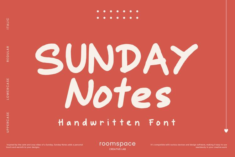 Sunday Notes Font website image