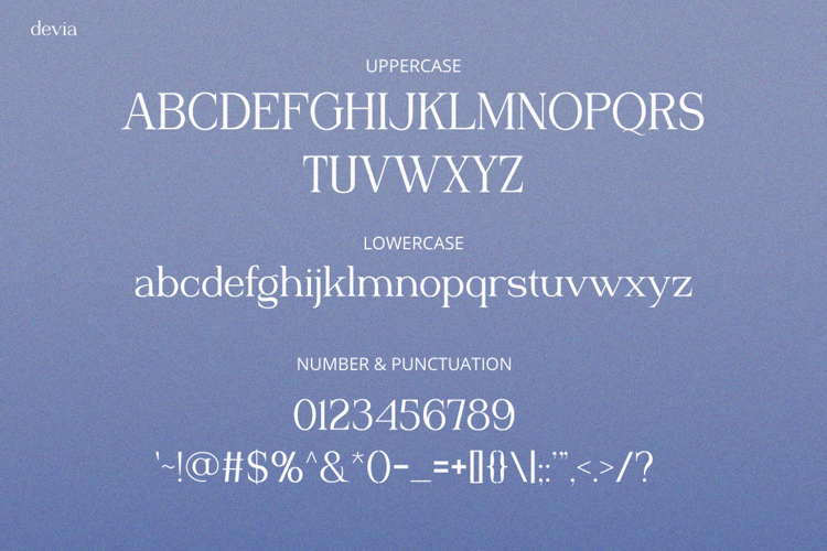 Devia Font website image