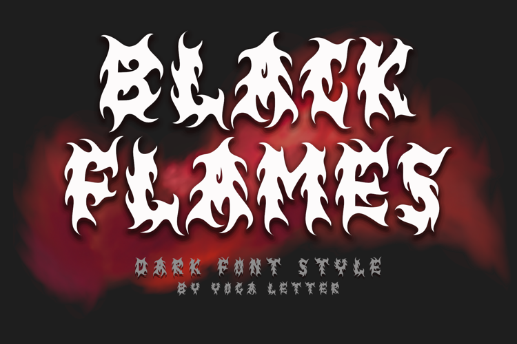 BLACK FLAMES Font website image