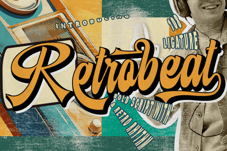 Retrobeat Font website image