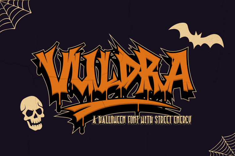 Vuldra Halloween Graffiti Font website image