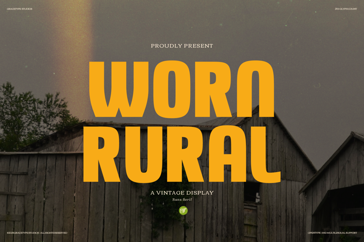 Worn Rural Font website image