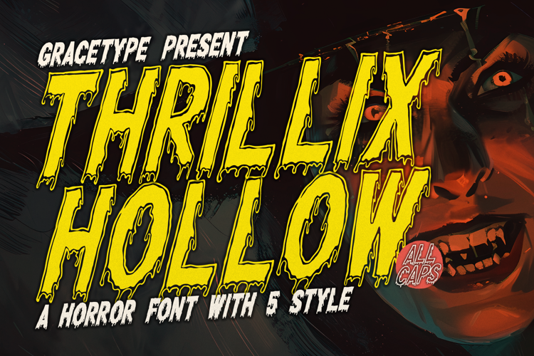 Thrillix Hollow Font website image