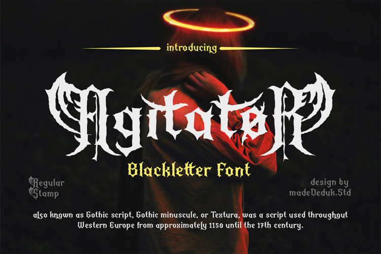 Agitator Blackletter Font website image