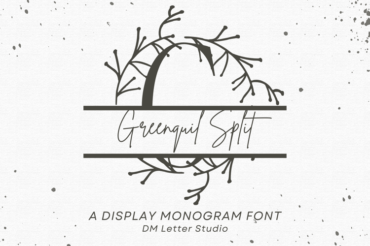 Greenquill Split Monogram Font website image