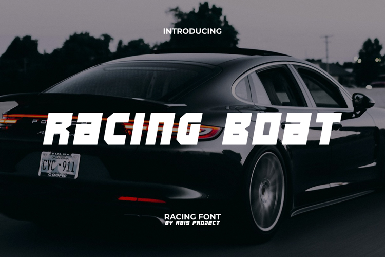 Racing Boat Font website image
