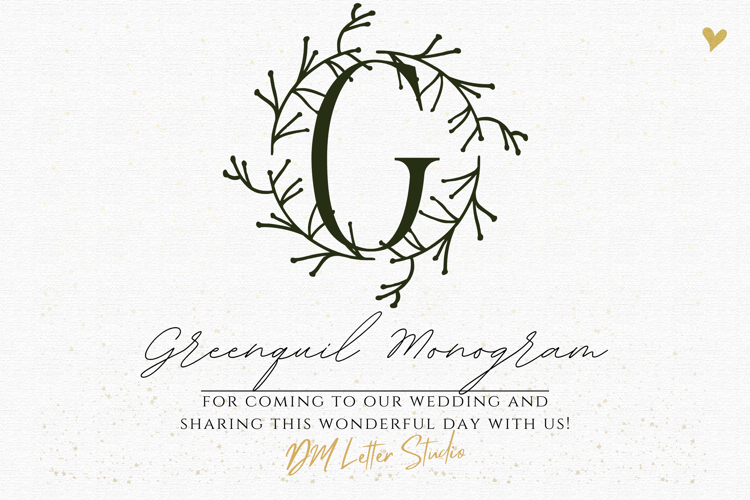 Greenquill Monogram Font website image