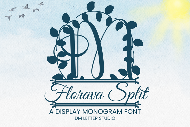 Florava Split Monogram Font website image
