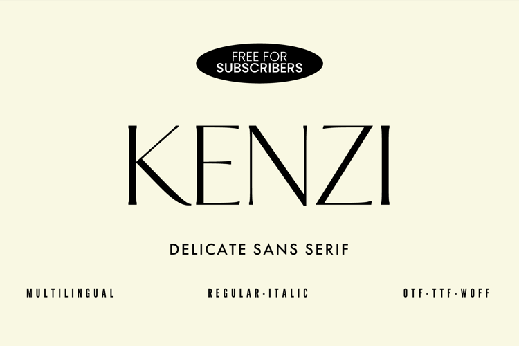 KENZI Font website image