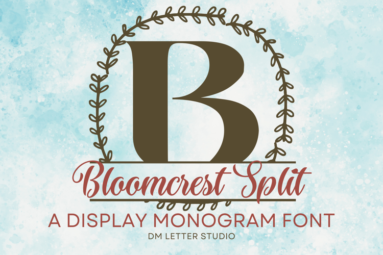 Bloomcrest Split Monogram Font website image