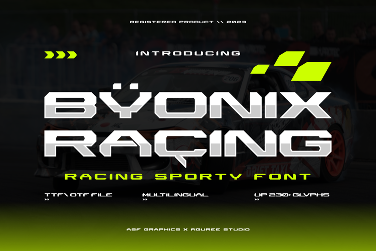 Byonix Racing Font website image
