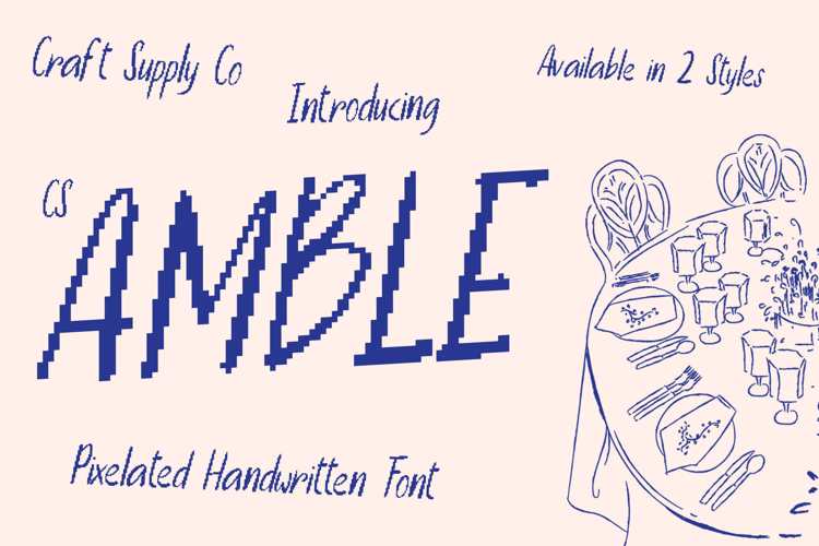 CS Amble Pixel Font website image