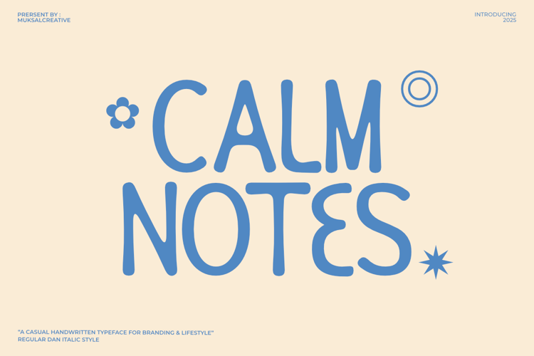Calm Notes Font website image