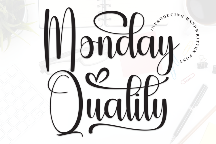 Monday Quality Font website image