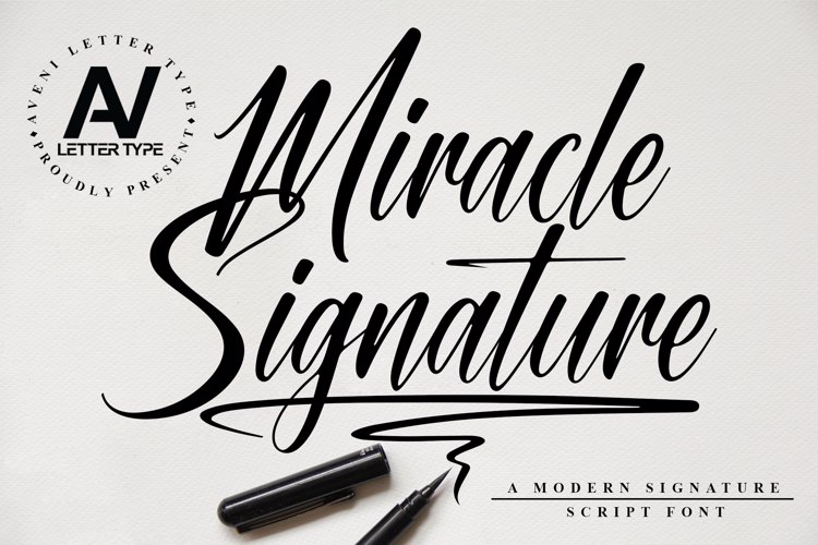 Miracle Signature Font website image