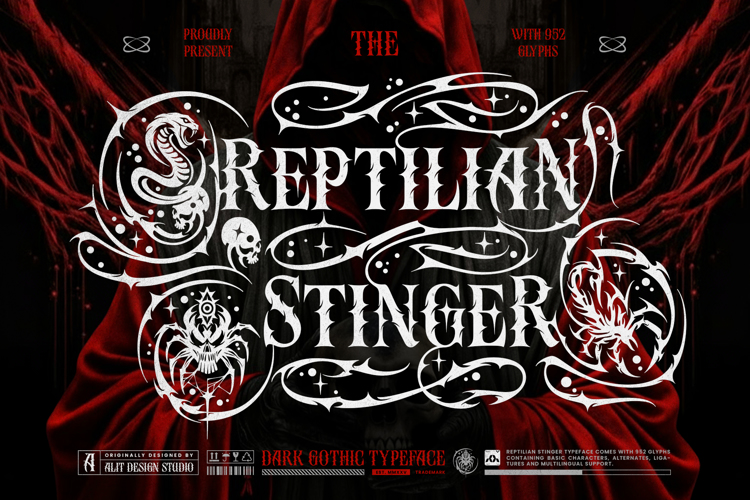 Reftilian Stinger Font website image