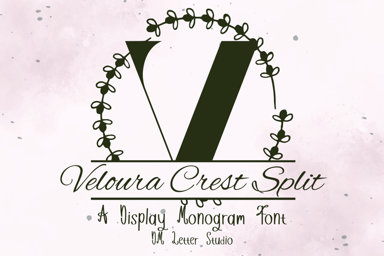 Veloura Crest Split Monogram Font website image