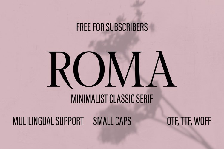 ROMA Font website image