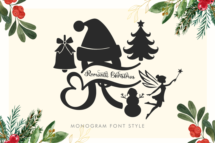 Romantic Christmas Monogram Font website image