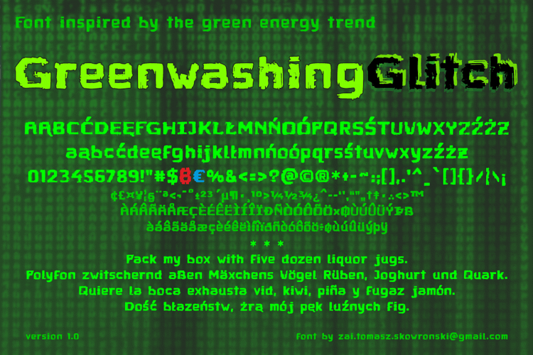 Greenwashing Glitch Font website image