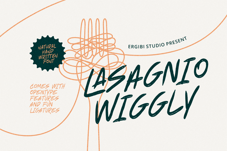 Lasagnio Wiggly Font website image