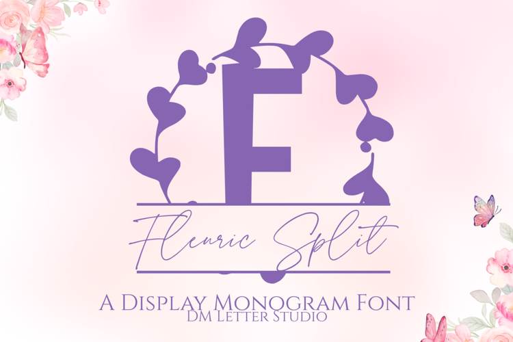 Fleuric Split Monogram Font website image