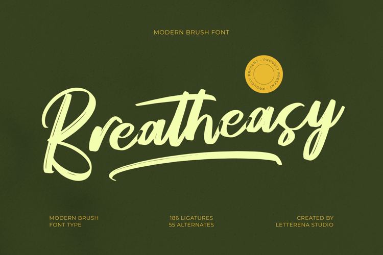Breatheasy VERSION Font website image