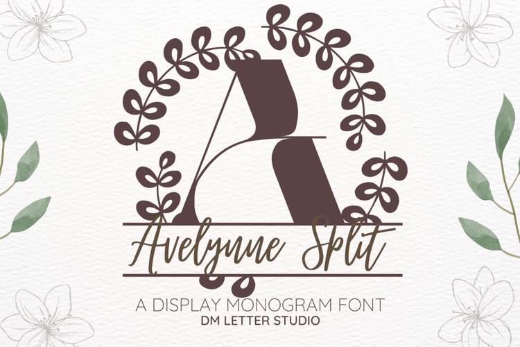 Avelynne Split Monogram Font website image