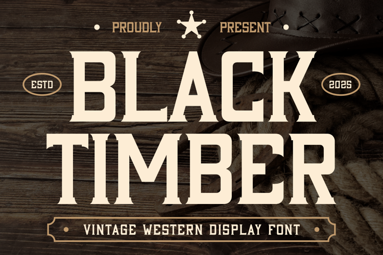 Black Timber Font website image