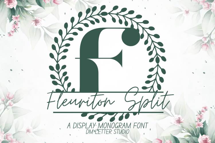 Fleuriton Split Monogram Font website image