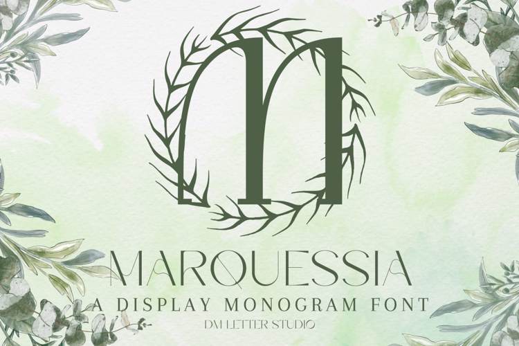 Marquessia Monogram Font website image