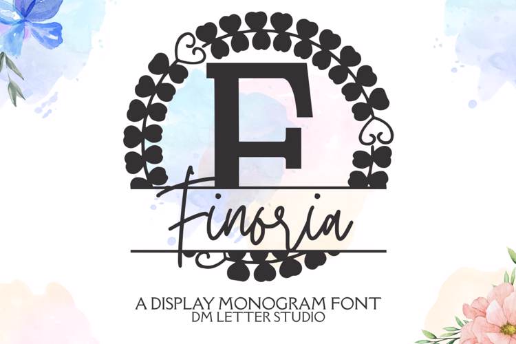 Finoria Split Monogram Font website image