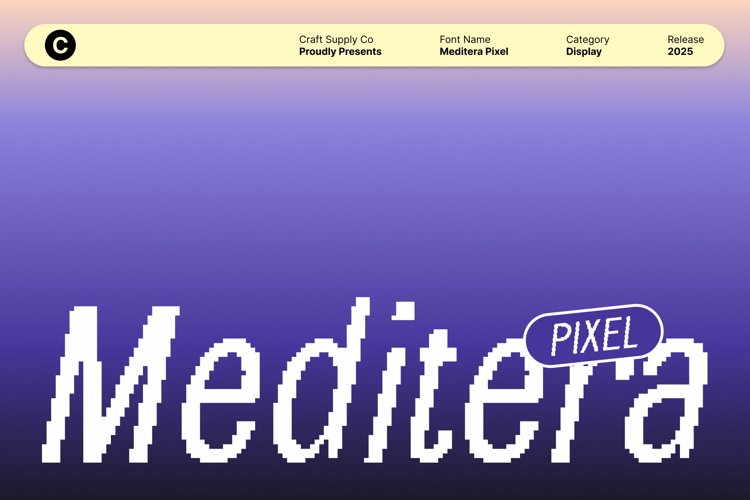 Meditera Pixel Font website image