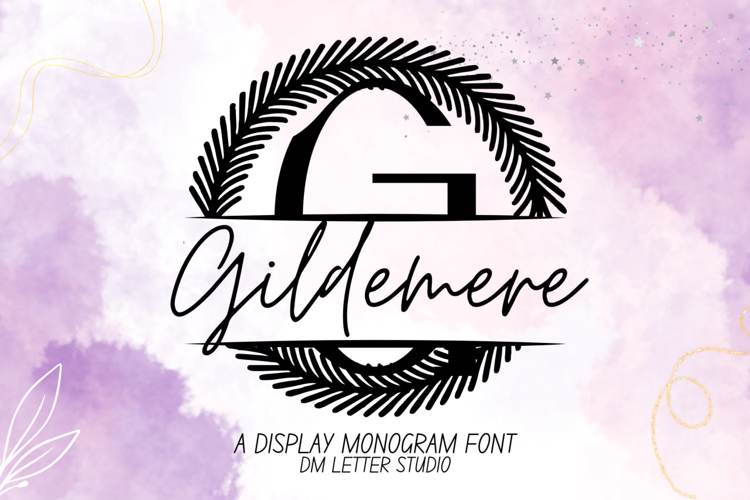 Gildemere Split Monogram Font website image